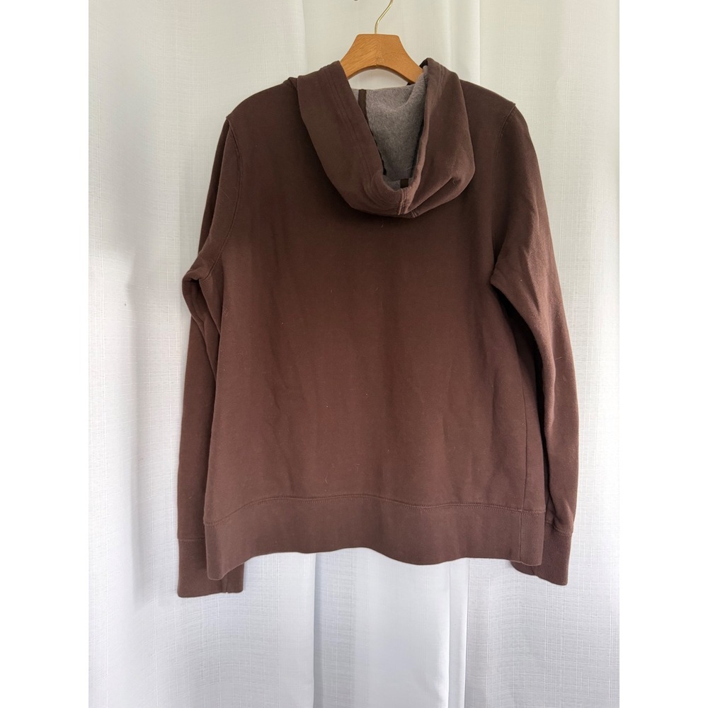 Lucky Brand Y2K Chocolate Brown Zip Up Hoodie Women's XL Floral Bird - Picture 5 of 7